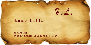 Hancz Lilla névjegykártya